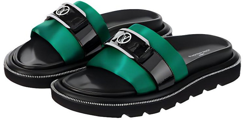 (Women) Louis Vuitton Pool Pillow Comfort 'Black Green' 1AA0SX Lookbook (Women) Louis Vuitton Pool Pillow Comfort 'Black Green' 1AA0SX
