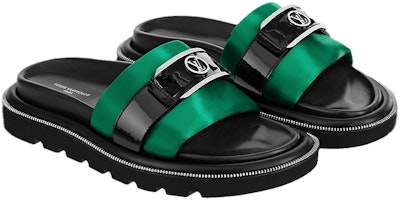 路易威登 Pool Pillow Comfort 平底涼拖 女款 黑綠色 Shop 路易威登 Pool Pillow Comfort 平底涼拖 女款 黑綠色