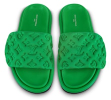 路易威登Pool Pillow Comfort 织物套穿平底时尚凉拖女款 绿色 Shop 路易威登Pool Pillow Comfort 织物套穿平底时尚凉拖女款 绿色