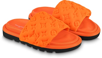 路易威登 Pool Pillow Comfort 织物 平底 套穿 时尚凉拖 女款 橙色 Lookbook 路易威登 Pool Pillow Comfort 织物 平底 套穿 时尚凉拖 女款 橙色