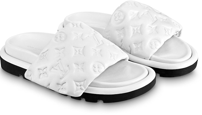 路易威登 Pool Pillow Comfort 時尚休閒拖鞋 女款 白色 Lookbook 路易威登 Pool Pillow Comfort 時尚休閒拖鞋 女款 白色