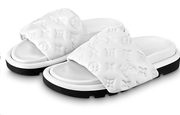 Lookbook 路易威登 Pool Pillow Comfort 時尚休閒拖鞋 女款 白色
