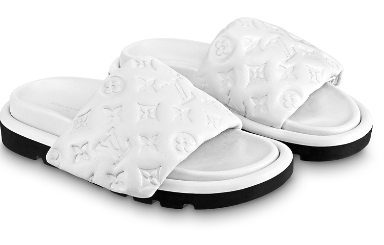 Shop 路易威登 Pool Pillow Comfort 時尚休閒拖鞋 女款 白色