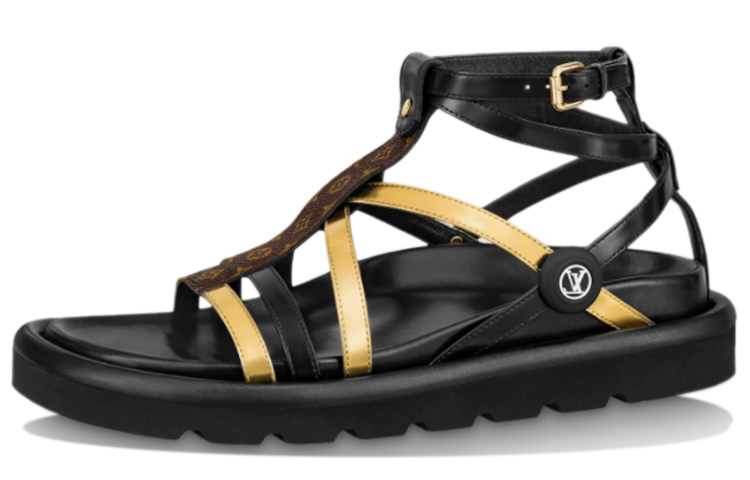 (Women) Louis Vuitton Pool Pillow Comfort Sandal 'Black Gold' 1A9CCL