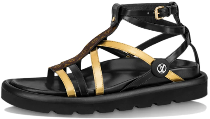 (W) Sandal Keselesaan Bantal Kolam Louis Vuitton 'Hitam Emas' 1A9CCL Buy (W) Sandal Keselesaan Bantal Kolam Louis Vuitton 'Hitam Emas' 1A9CCL