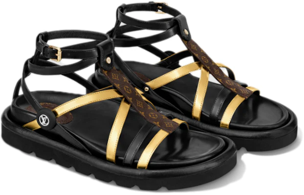 (W) Sandal Keselesaan Bantal Kolam Louis Vuitton 'Hitam Emas' 1A9CCL Order (W) Sandal Keselesaan Bantal Kolam Louis Vuitton 'Hitam Emas' 1A9CCL