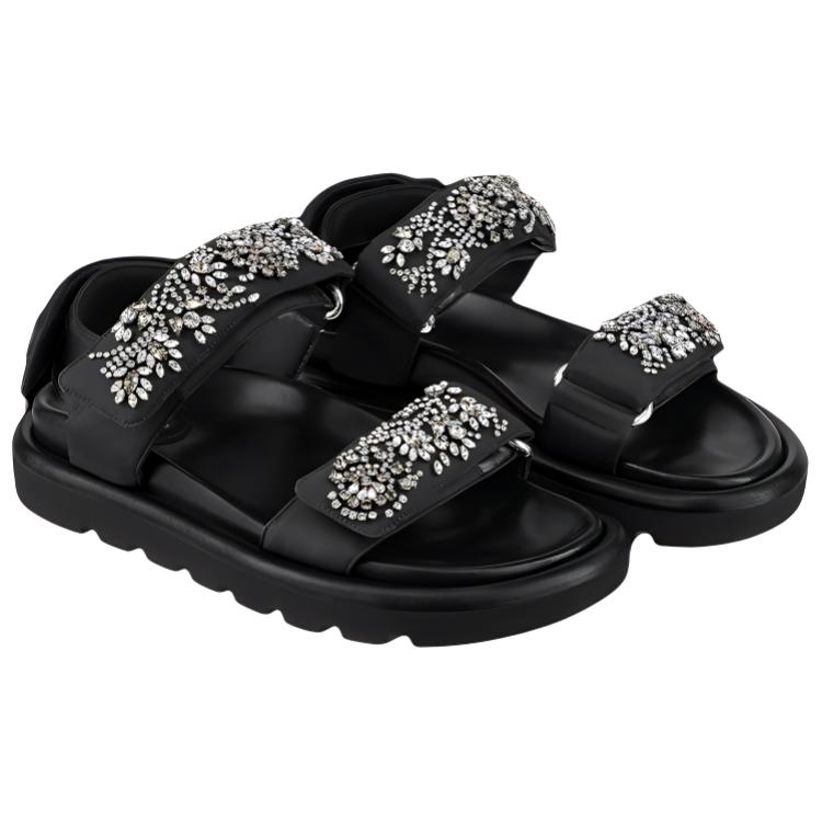 Lookbook (W) 路易威登黑色Pool Pillow舒适凉鞋 1A9OKE