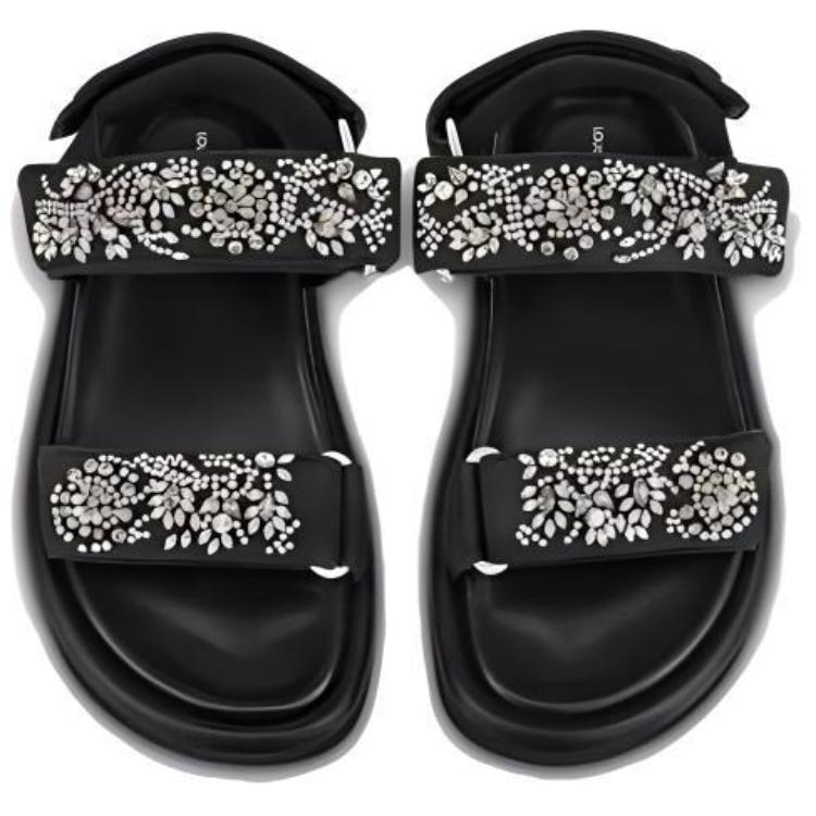 Shop (W) 路易威登黑色Pool Pillow舒适凉鞋 1A9OKE