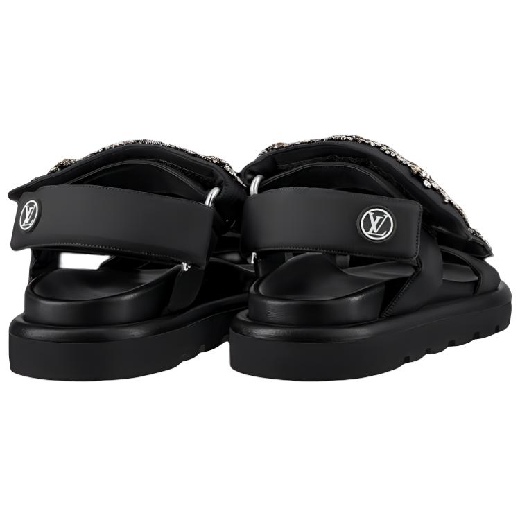 Purchase (W) 路易威登黑色Pool Pillow舒适凉鞋 1A9OKE