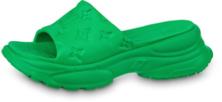 (Women) Louis Vuitton Pool Slide 55 'Green Rubber' 1AB3FH (Women) Louis Vuitton Pool Slide 55 'Green Rubber' 1AB3FH