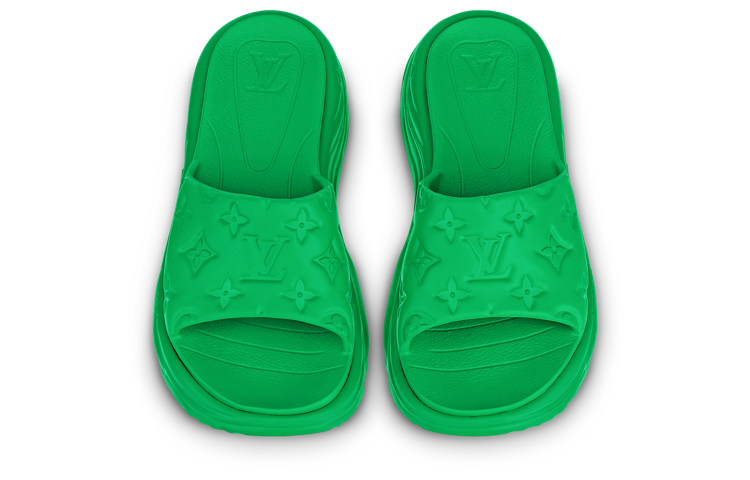 Shop (W) Louis Vuitton Sandal Kolam 55 'Karet Hijau' 1AB3FH