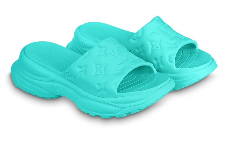 Lookbook (W) Louis Vuitton Pool Slide 55 Line 'Hijau Mint' 1AB3EJ