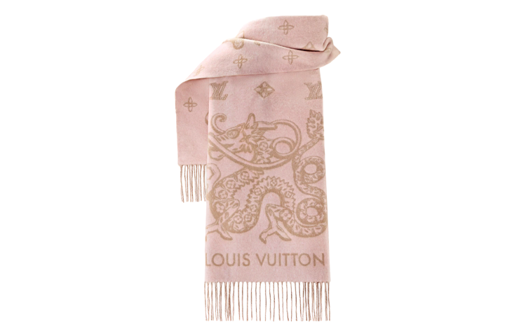 (Women) Louis Vuitton Precious Logo Print Pink Wool Scarf for Women. M79543 圖 3