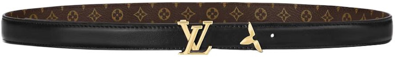 (Women) LOUIS VUITTON Pretty Reversible Leather Belt Black/Brown 2CM Wide M8232X (Women) LOUIS VUITTON Pretty Reversible Leather Belt Black/Brown 2CM Wide M8232X