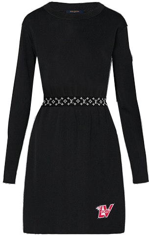 women-louis-vuitton-printed-belt-long-sleeve-dress-black-dress-1-a89-v5
