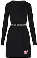 (Women) LOUIS VUITTON Printed Belt Long Sleeve Dress Black Dress 1A89V5 (Women) LOUIS VUITTON Printed Belt Long Sleeve Dress Black Dress 1A89V5