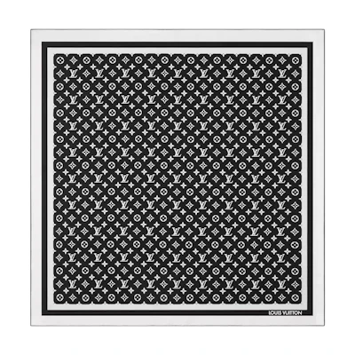 (Women) LOUIS VUITTON Printed Mulberry Silk Scarf Black for Women. M97189