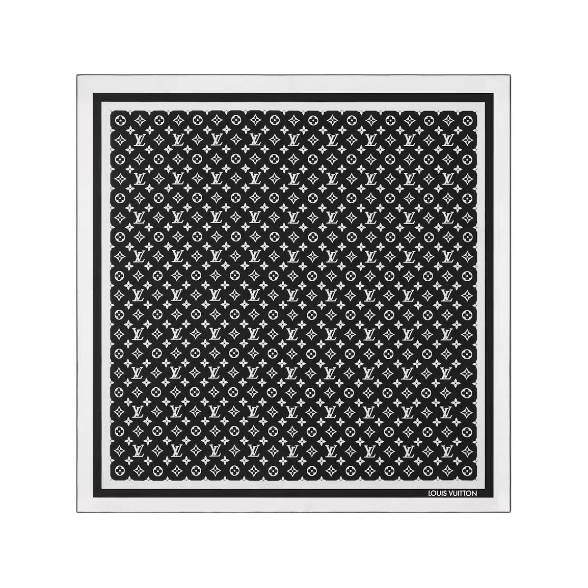 (Women) LOUIS VUITTON Printed Mulberry Silk Scarf Black for Women. M97189 圖 2