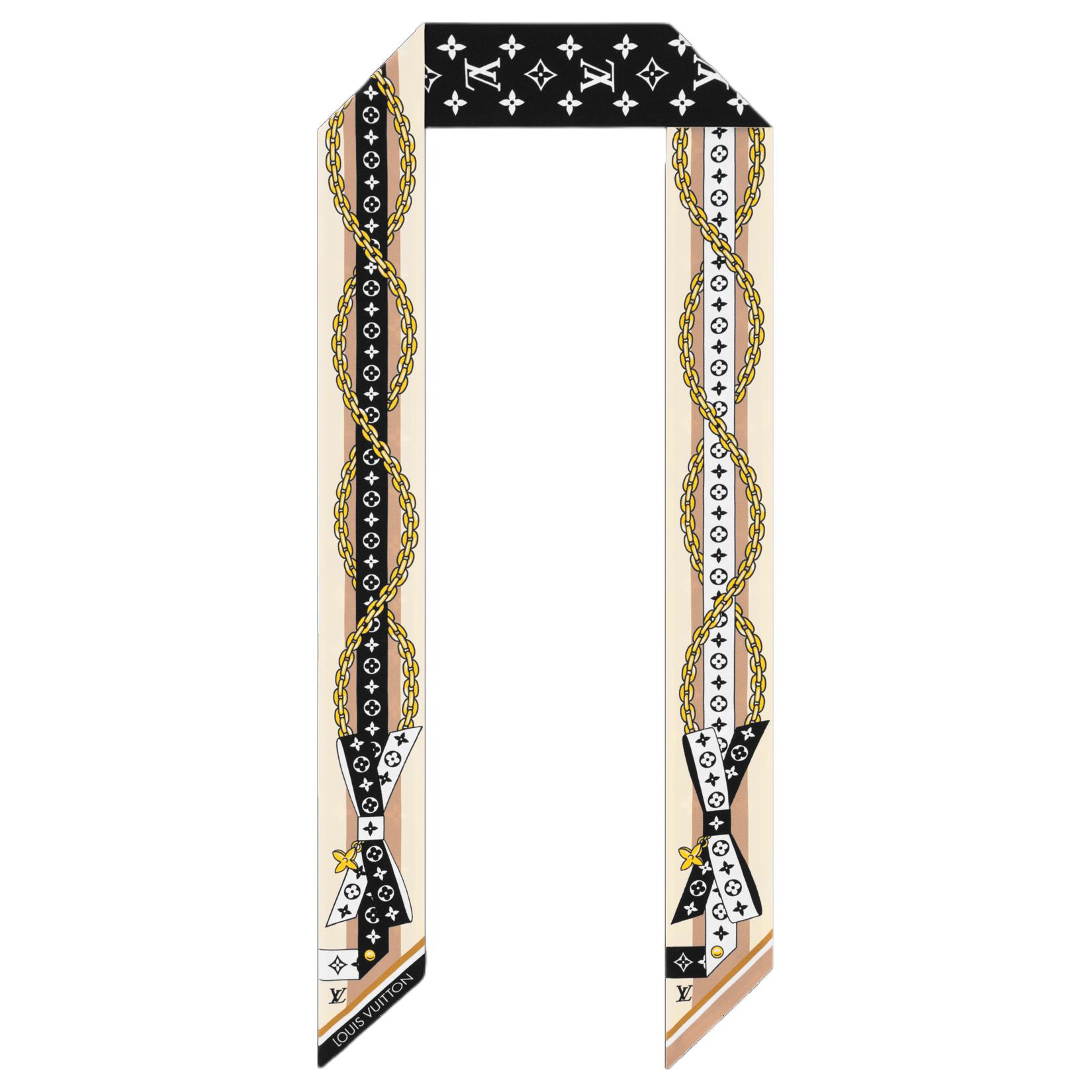 (Women) Louis Vuitton Printed Silk Scarf Black for Women. M96176