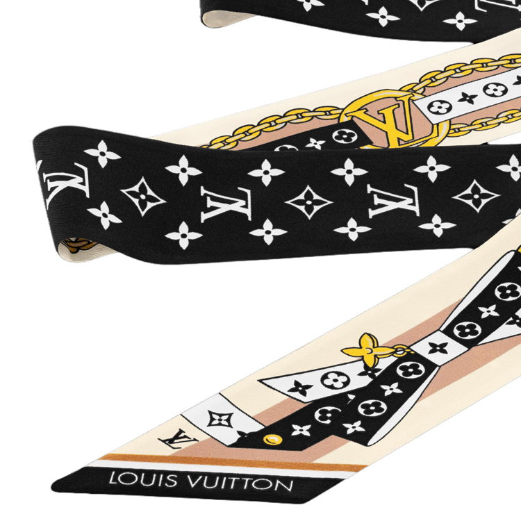 (Women) Louis Vuitton Printed Silk Scarf Black for Women. M96176 圖 4