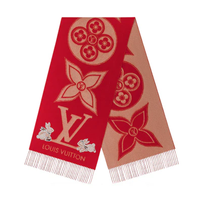 (Women) LOUIS VUITTON Rabbit Pattern Cashmere Knit Scarf for Women Elegant & Cozy M78165
