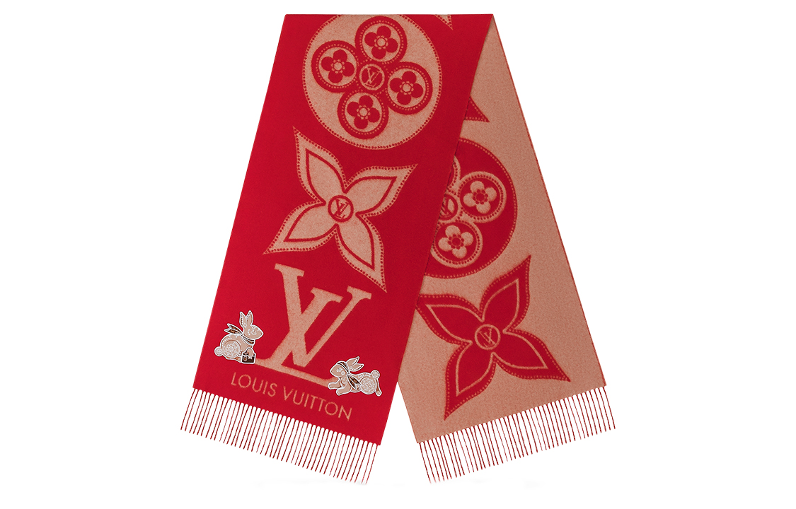 (Women) LOUIS VUITTON Rabbit Pattern Cashmere Knit Scarf for Women Elegant & Cozy M78165 圖 2