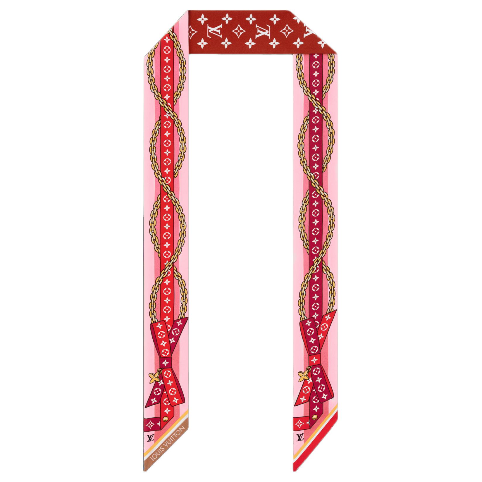 (Women) Louis Vuitton Red Bow Print Silk Scarf for Women M96187 圖 2