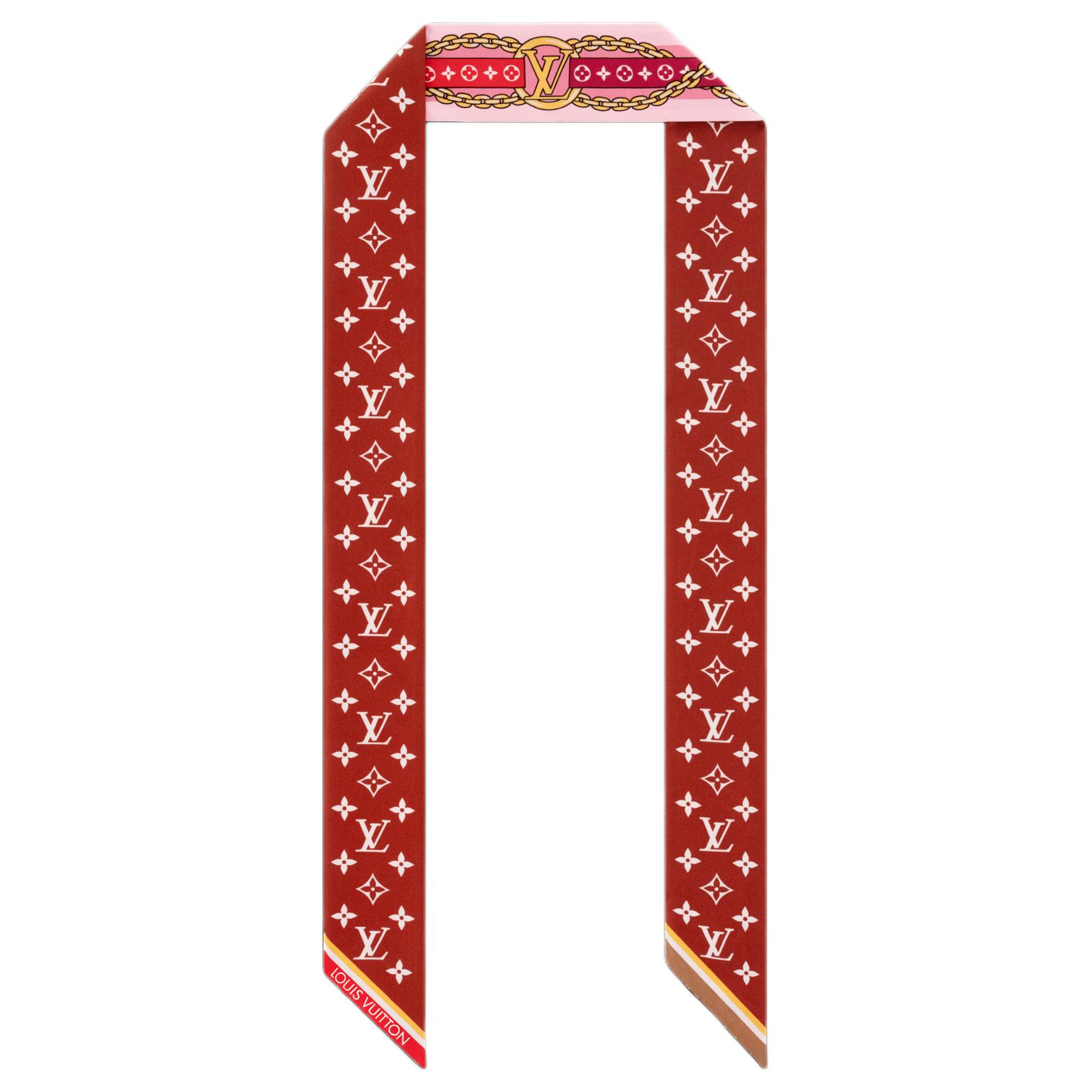 (Women) Louis Vuitton Red Bow Print Silk Scarf for Women M96187 圖 3