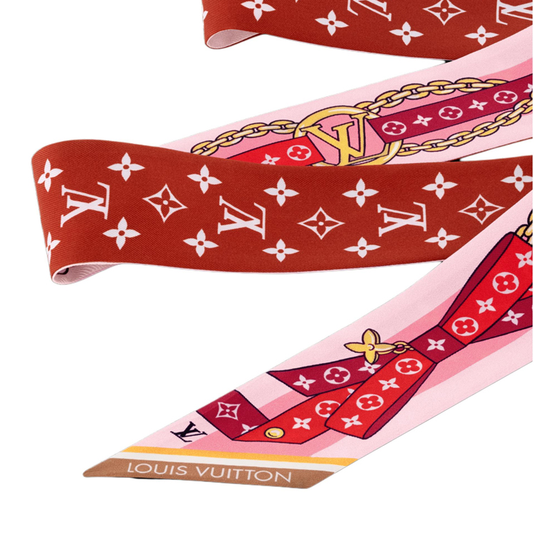 (Women) Louis Vuitton Red Bow Print Silk Scarf for Women M96187 圖 4