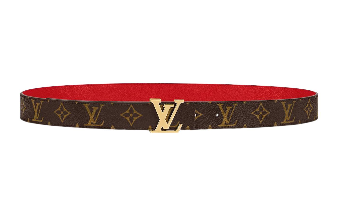 (Women) Louis Vuitton Red/Brown Logo Print Leather Belt 3cm Width M0322U 圖 3