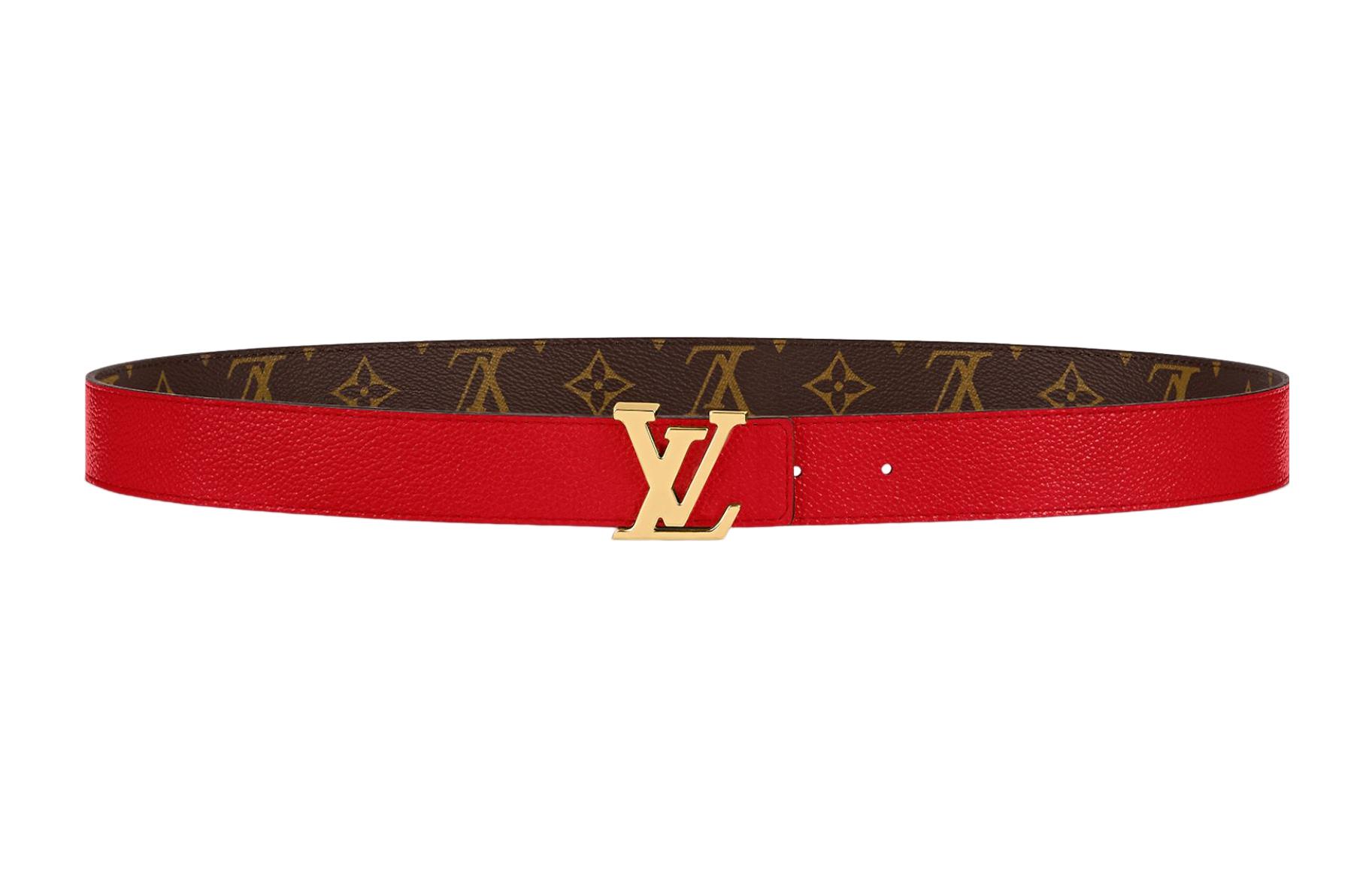 (Women) Louis Vuitton Red/Brown Logo Print Leather Belt 3cm Width M0322U 圖 4