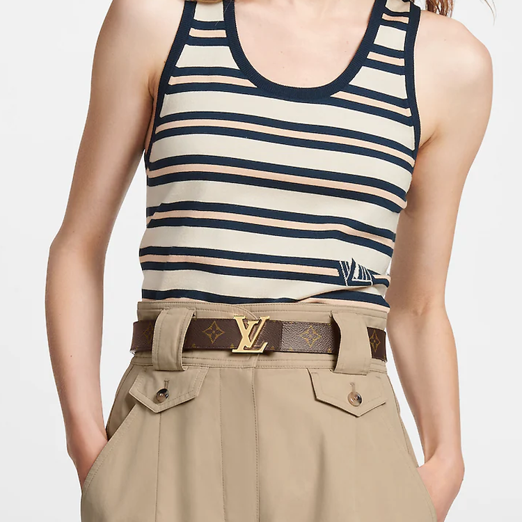 (Women) Louis Vuitton Red/Brown Logo Print Leather Belt 3cm Width M0322U 圖 5