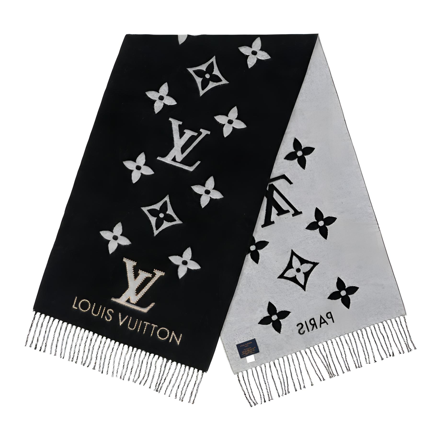 (Women) LOUIS VUITTON Reversible Cashmere Goat Wool Scarf for Women with Tassels M71588