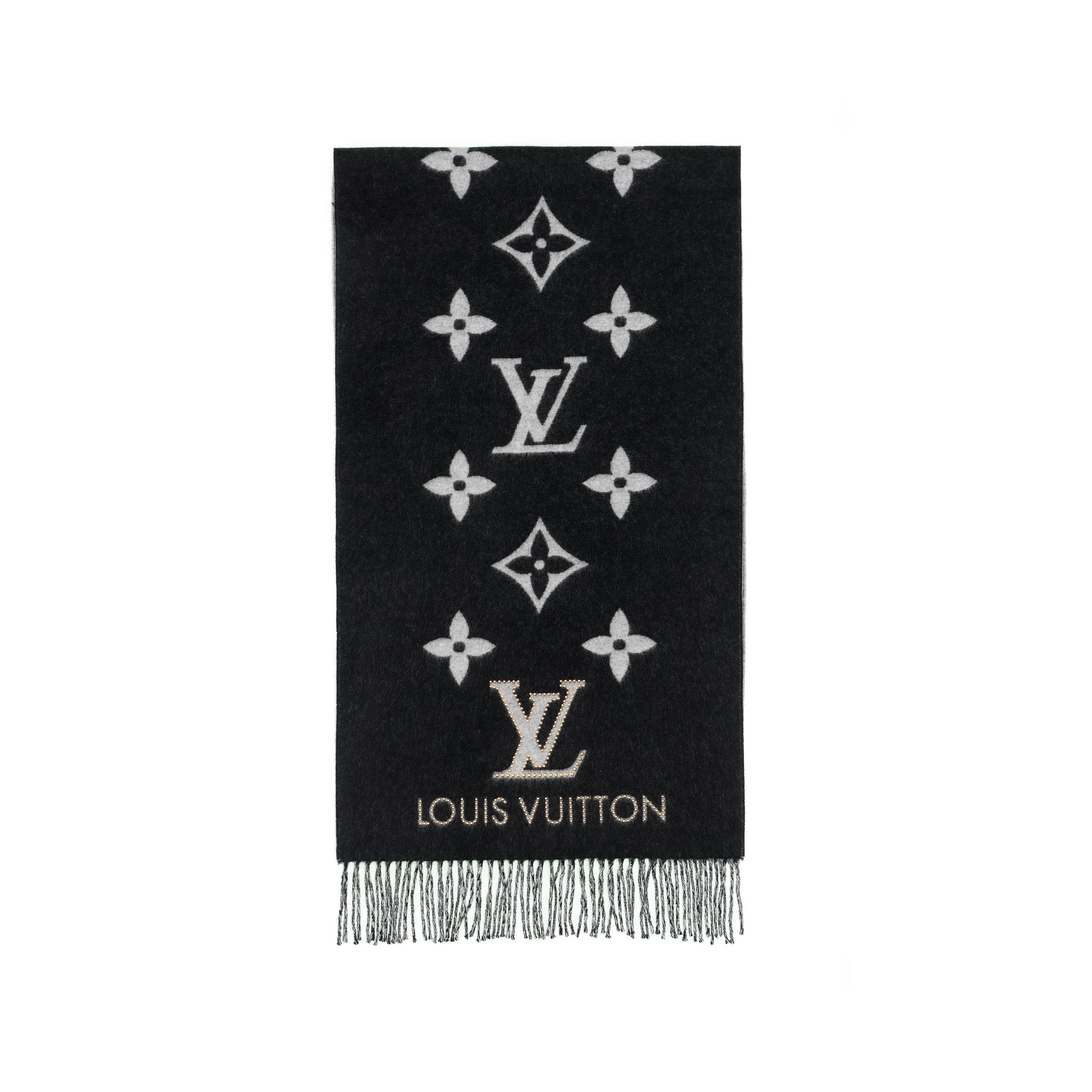 (Women) LOUIS VUITTON Reversible Cashmere Goat Wool Scarf for Women with Tassels M71588 圖 3