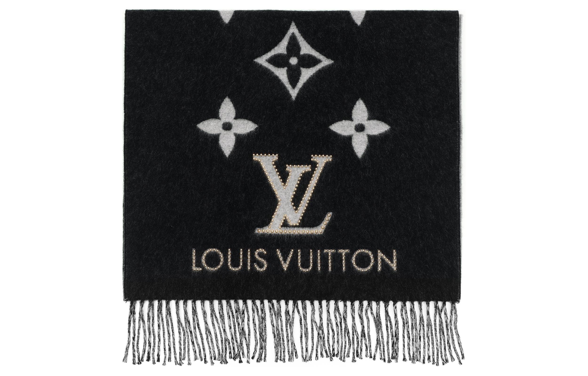 (Women) LOUIS VUITTON Reversible Cashmere Goat Wool Scarf for Women with Tassels M71588 圖 4