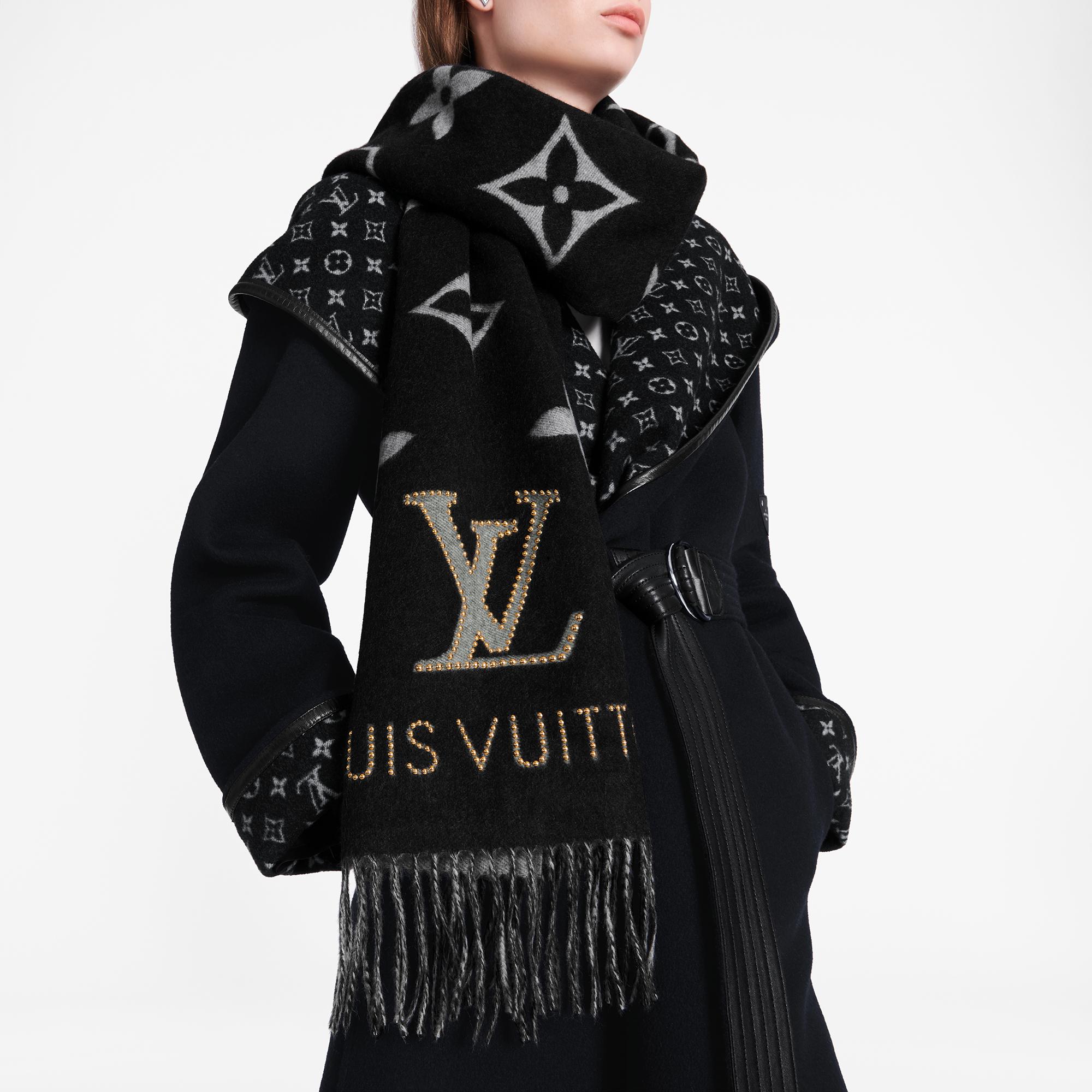 (Women) LOUIS VUITTON Reversible Cashmere Goat Wool Scarf for Women with Tassels M71588 圖 5