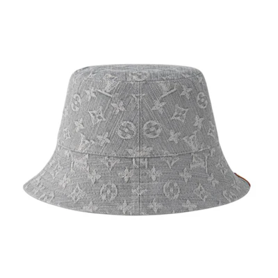 (Women) Louis Vuitton Reversible Cotton Bucket Hat Gray M7952S