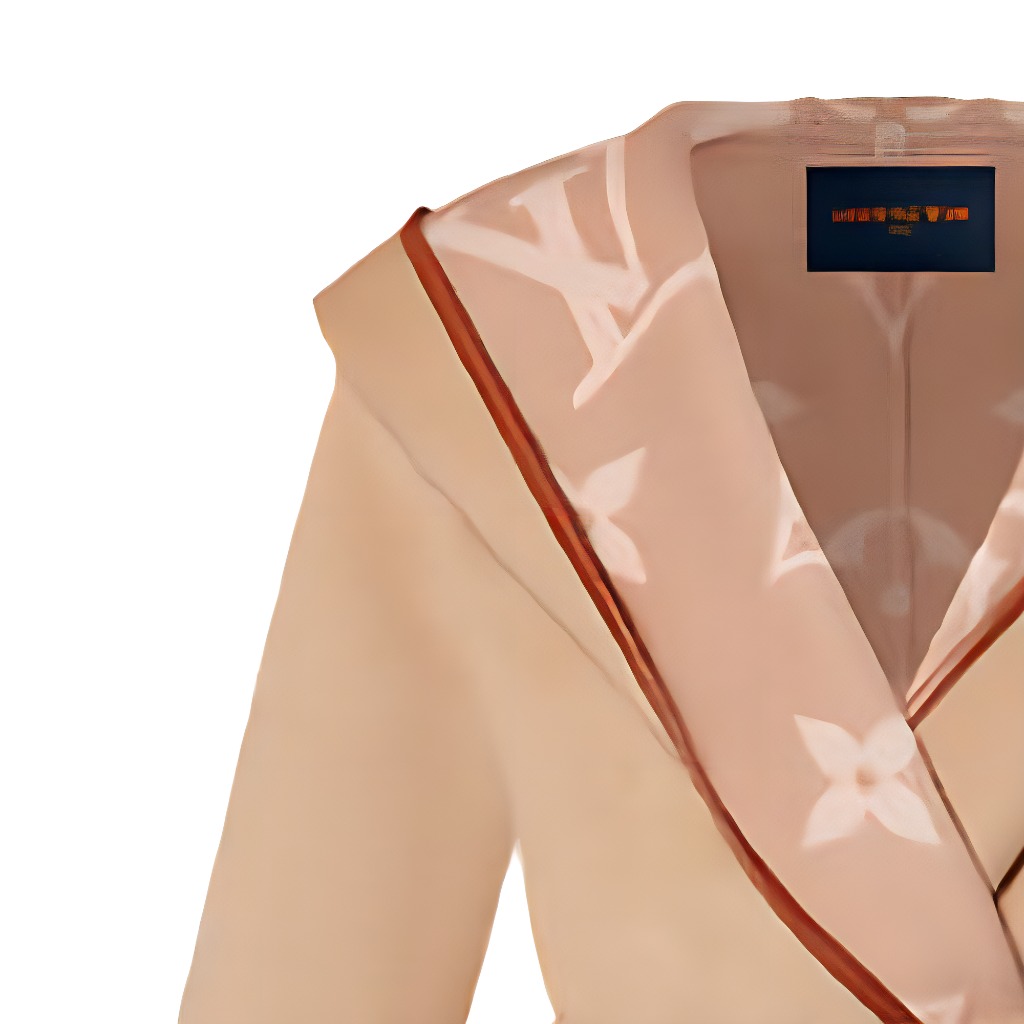 Details for (Women) Louis Vuitton Reversible Hooded Wrap Coat Khaki Color. 1A99K1