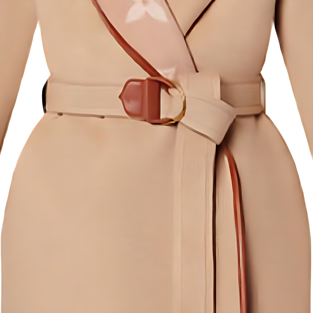 Sizing (Women) Louis Vuitton Reversible Hooded Wrap Coat Khaki Color. 1A99K1