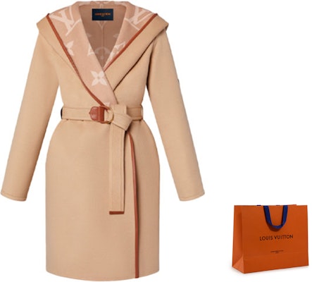 (Women) Louis Vuitton Reversible Hooded Wrap Coat Khaki Color. 1A99K1 Cheap (Women) Louis Vuitton Reversible Hooded Wrap Coat Khaki Color. 1A99K1