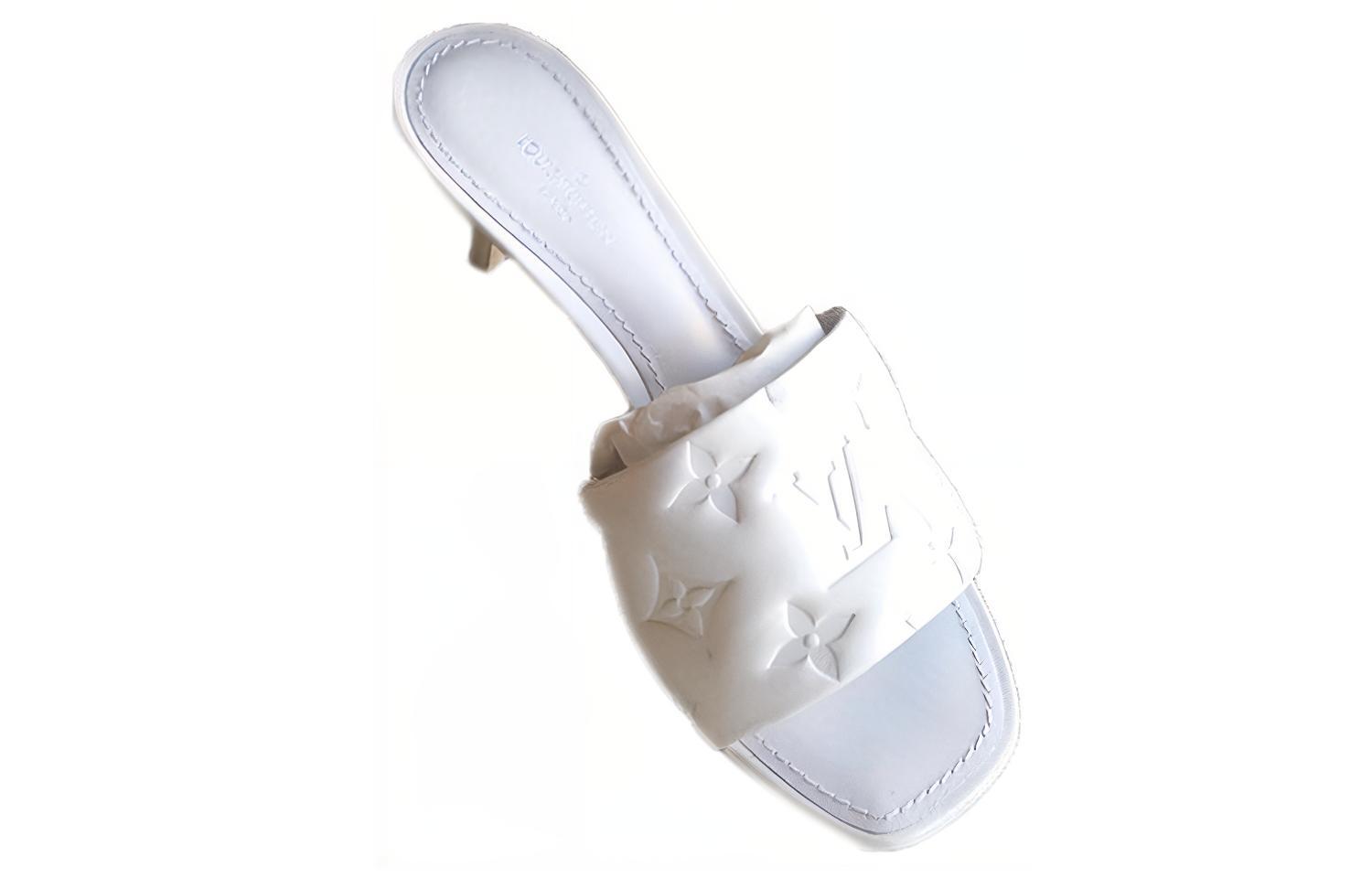 Lookbook (W) Sandal Fesyen Louis Vuitton Revival 'Sheepskin Peep-Toe Putih' 1A8G43