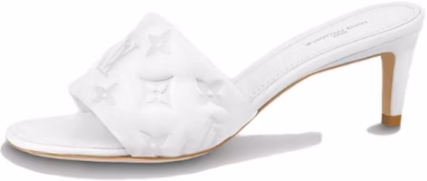 (Women) Louis Vuitton Revival 'White Leather Square-Toe Heeled Mule' 1AAZH0 (Women) Louis Vuitton Revival 'White Leather Square-Toe Heeled Mule' 1AAZH0