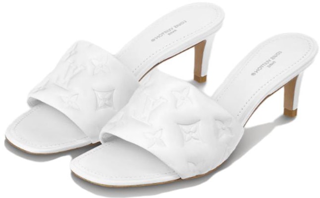 (Women) Louis Vuitton Revival 'White Leather Square-Toe Heeled Mule' 1AAZH0 Lookbook (Women) Louis Vuitton Revival 'White Leather Square-Toe Heeled Mule' 1AAZH0