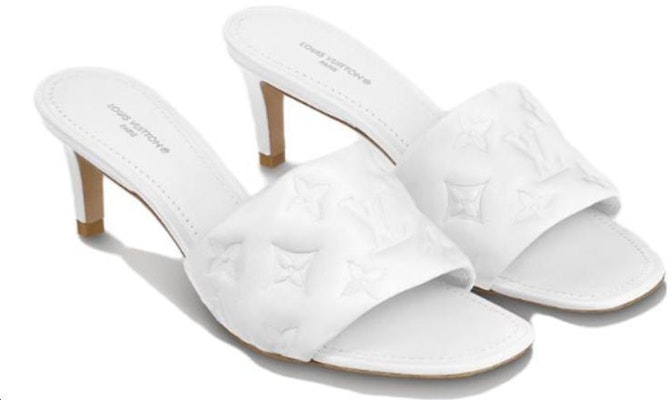 (Women) Louis Vuitton Revival 'White Leather Square-Toe Heeled Mule' 1AAZH0 Shop (Women) Louis Vuitton Revival 'White Leather Square-Toe Heeled Mule' 1AAZH0
