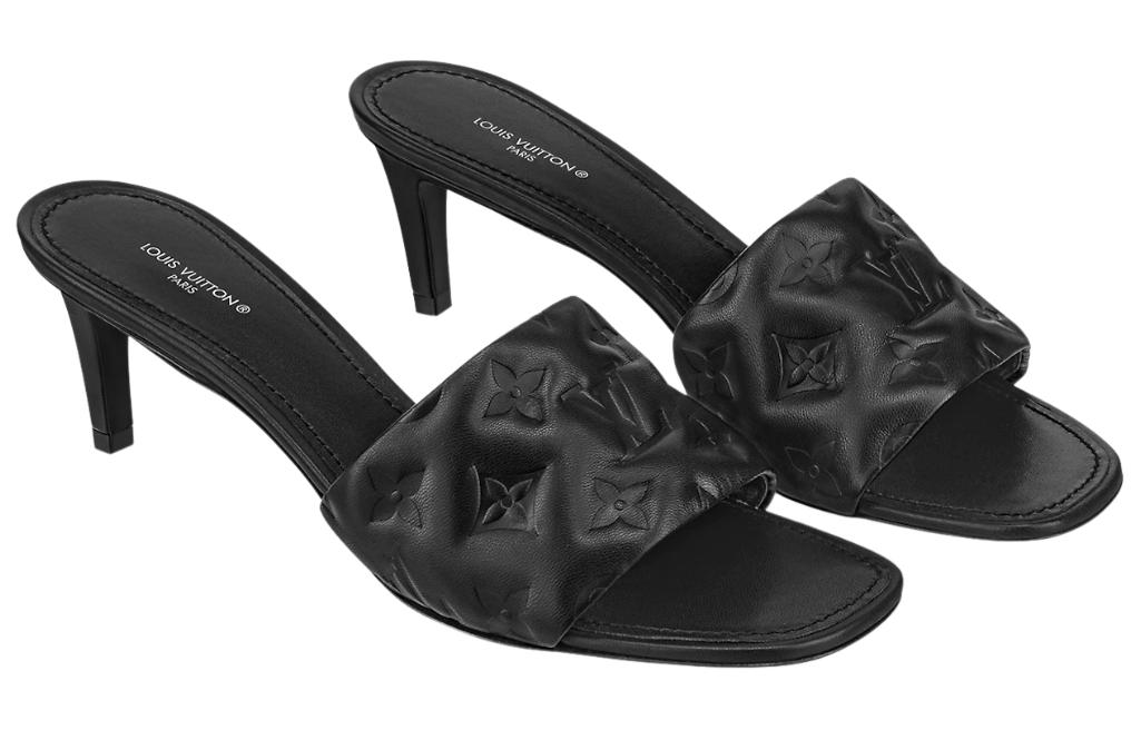 Shop 路易威登 Revival 皮革 方頭套腳 一字拖鞋 女款 黑色