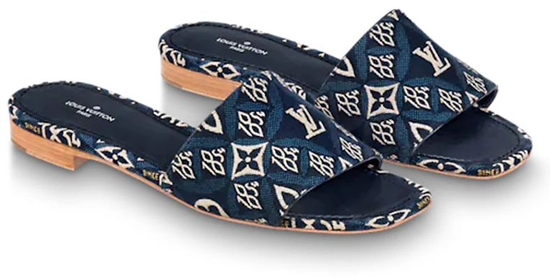 (W) Louis Vuitton Sandal Revival 'Biru Hitam' 1A8NV5 Lookbook (W) Louis Vuitton Sandal Revival 'Biru Hitam' 1A8NV5