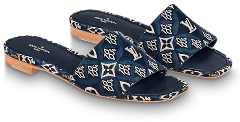 (Women) Louis Vuitton Revival Slide 'Blue Black' 1A8NV5 Lookbook (Women) Louis Vuitton Revival Slide 'Blue Black' 1A8NV5