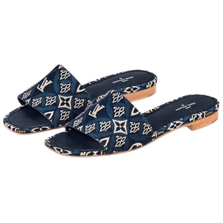 Shop (W) Louis Vuitton Sandal Revival 'Biru Hitam' 1A8NV5