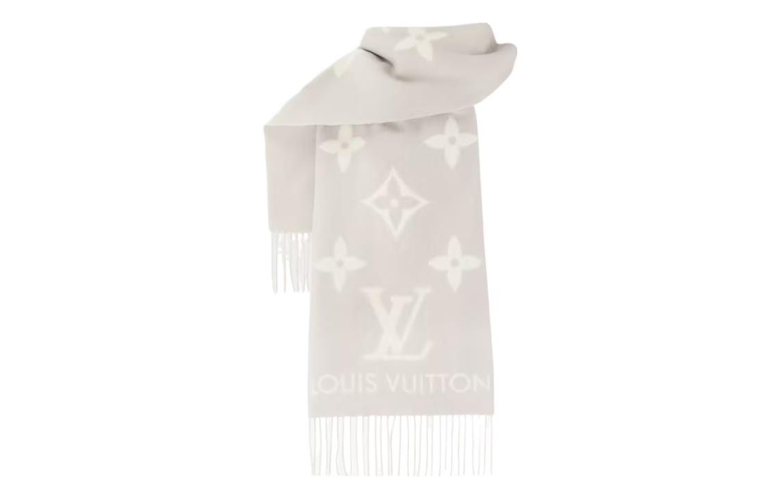 (Women) Louis Vuitton Reykjavik Logo Tassel Wool Scarf Grey Womens M78909 圖 2