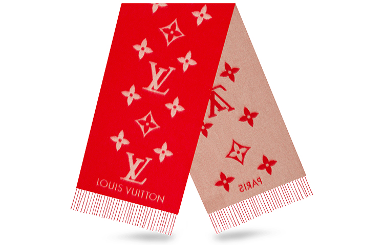 (Women) Louis Vuitton Reykjavik Red Wool Scarf M70813